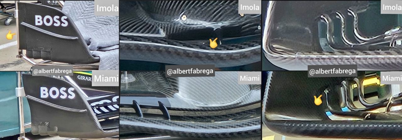 Cambios en el alerón delantero del AMR24