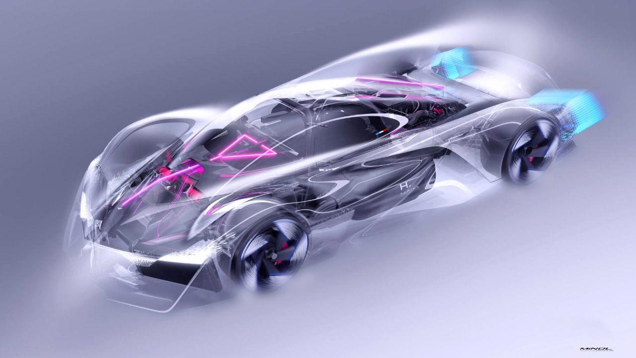 Sistema aerodinámico y flujo de aire que recorre a través de la carrocería afilada