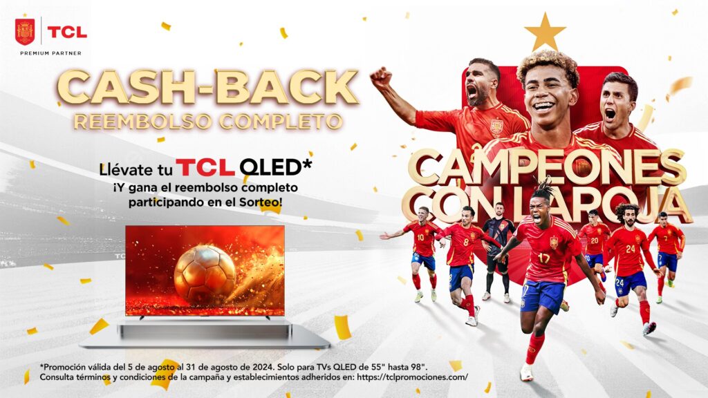 TCL celebra los éxitos de la Selección Española de Fútbol con el reembolso total de 100 televisores QLED