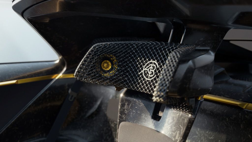 Sistema de audio binaural en los reposacabezas del Lotus Theory 1