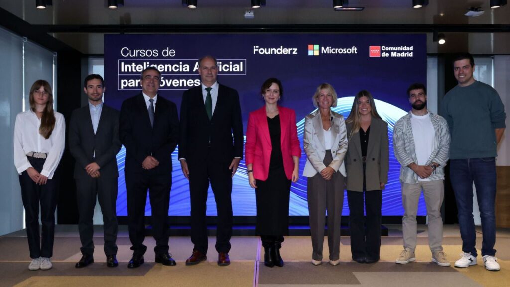 Madrid, Microsoft y Founderz formarán a 100.000 jóvenes en IA