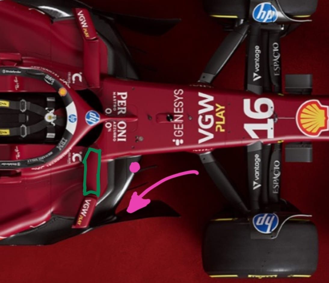 Parte interna del soporte de los espejos