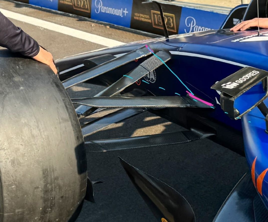 Cambios sutiles en la suspensión delantera del FW47