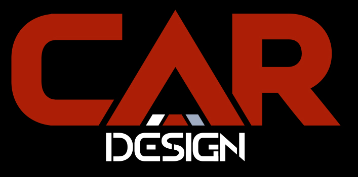Logo de Car Design con letras en rojo y negro