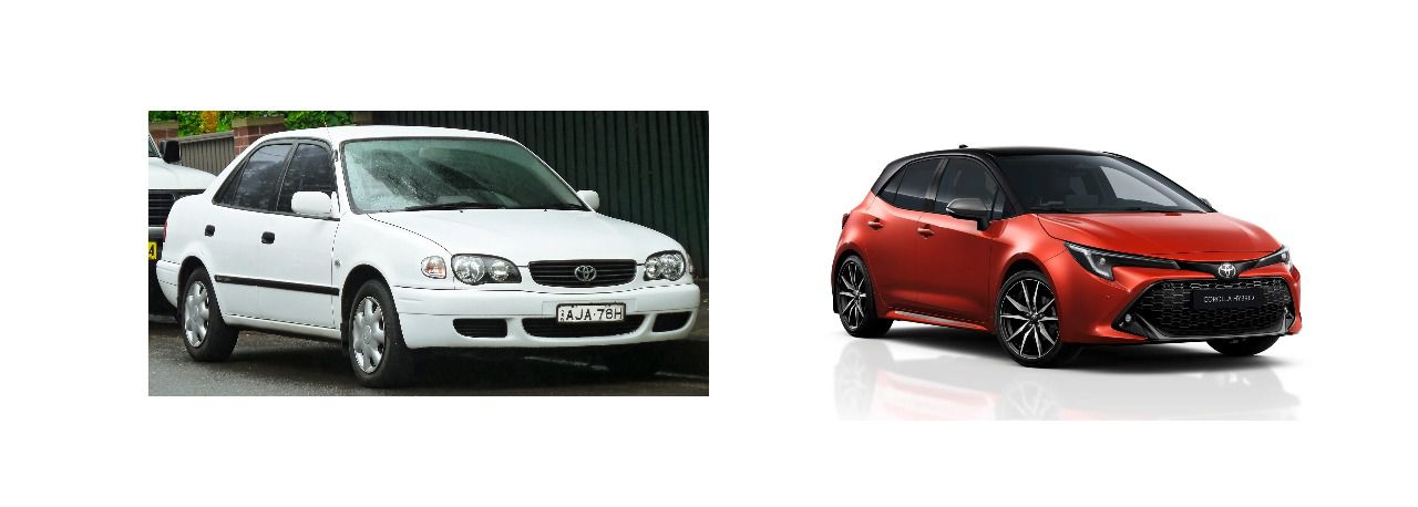 Toyota Corolla del 2000 y del 2025