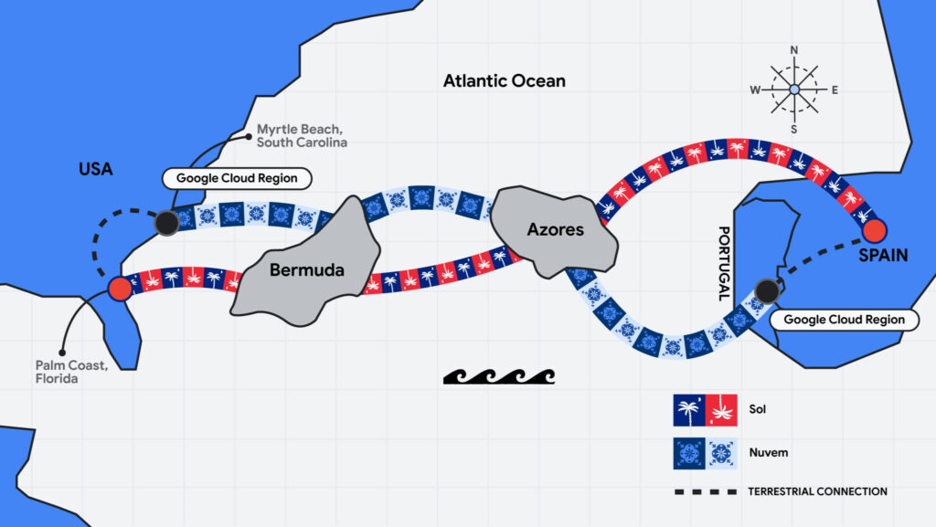 Google construirá un segundo cable submarino para conectar España y Estados Unidos