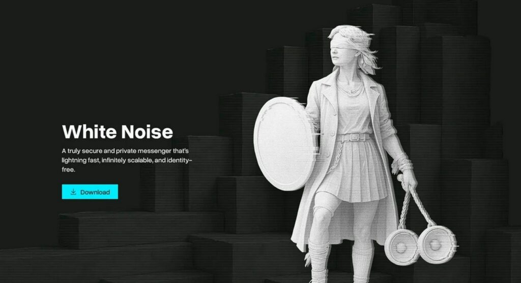 Escultura de una figura femenina con vendas en los ojos y escudo.