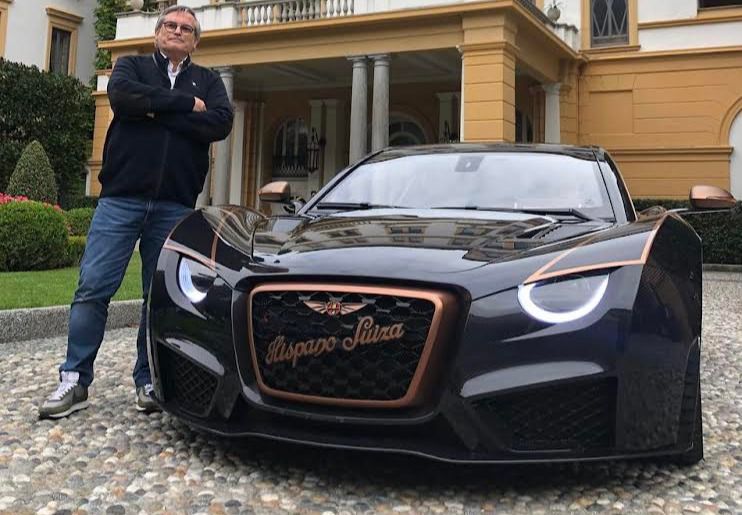 Francesc Arenas junto al modelo Hispano-Suiza Carmen en el Concorso d'Eleganza Villa d'Este de 2021