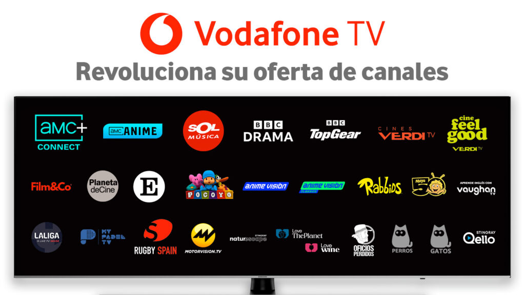 Vodafone TV amplía su oferta con más de 25 canales
