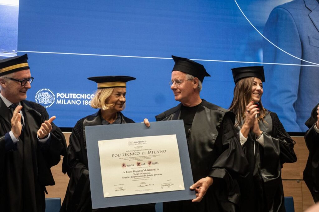 Horacio Pagani recibe el premio honorífico “Laurea ad Honorem” en el Politécnico de Milán