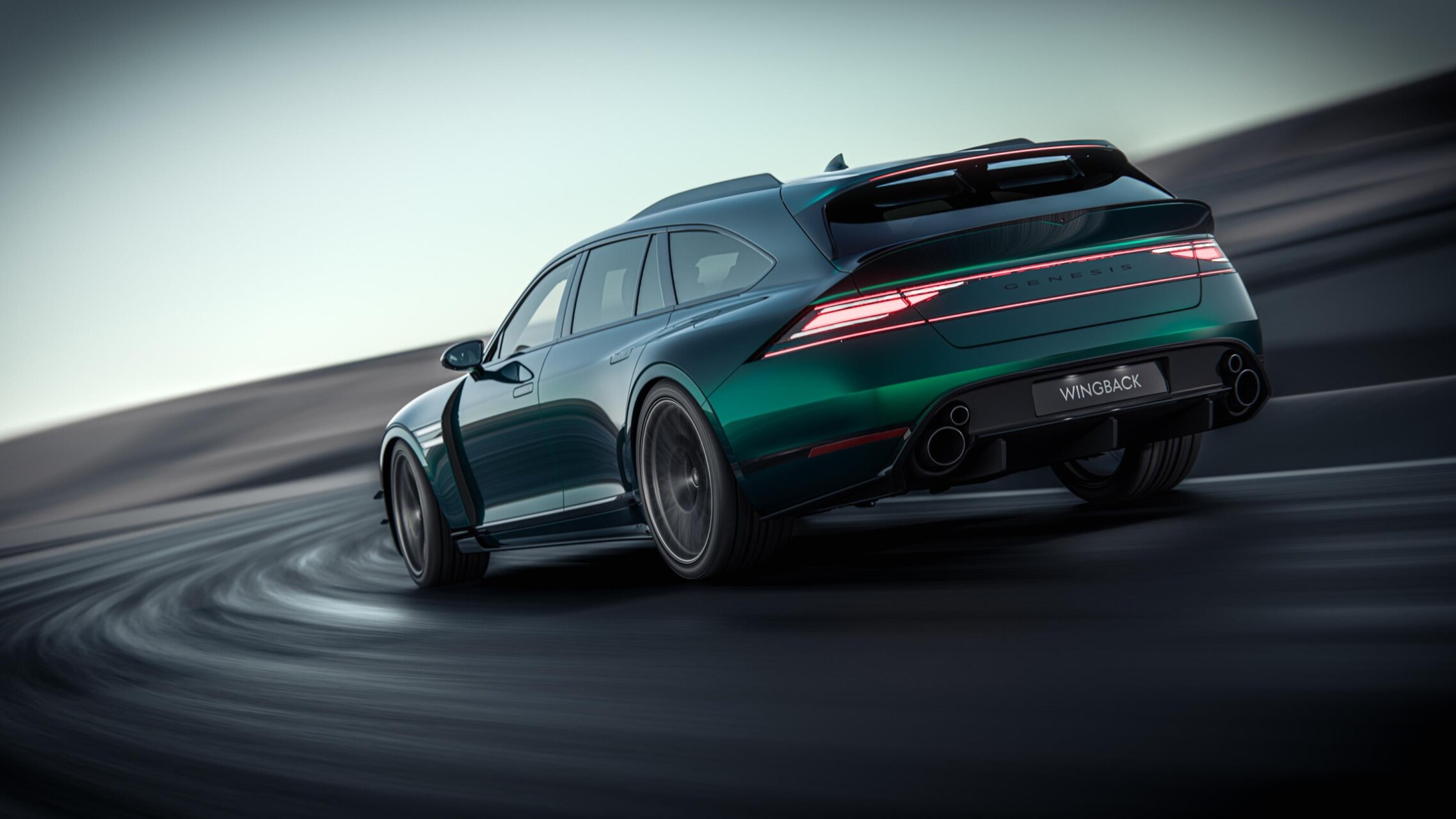 Vista trasera del Genesis G90 Wingback 