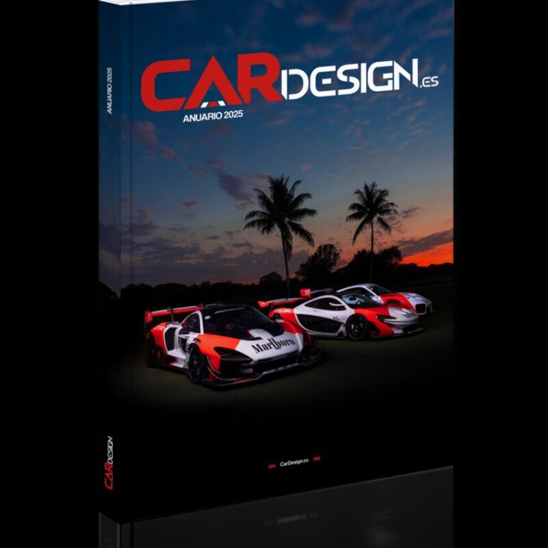 Portada del anuario Car Design 2025 con coches deportivos