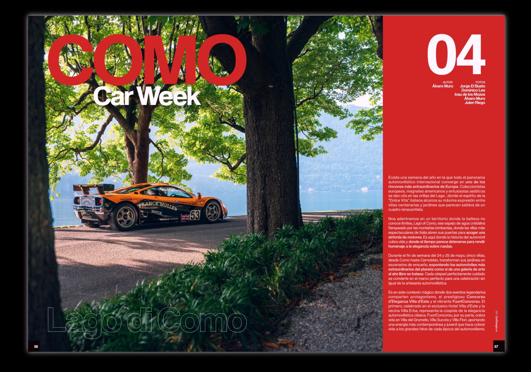 Un coche deportivo en el Lago di Como durante la Car Week