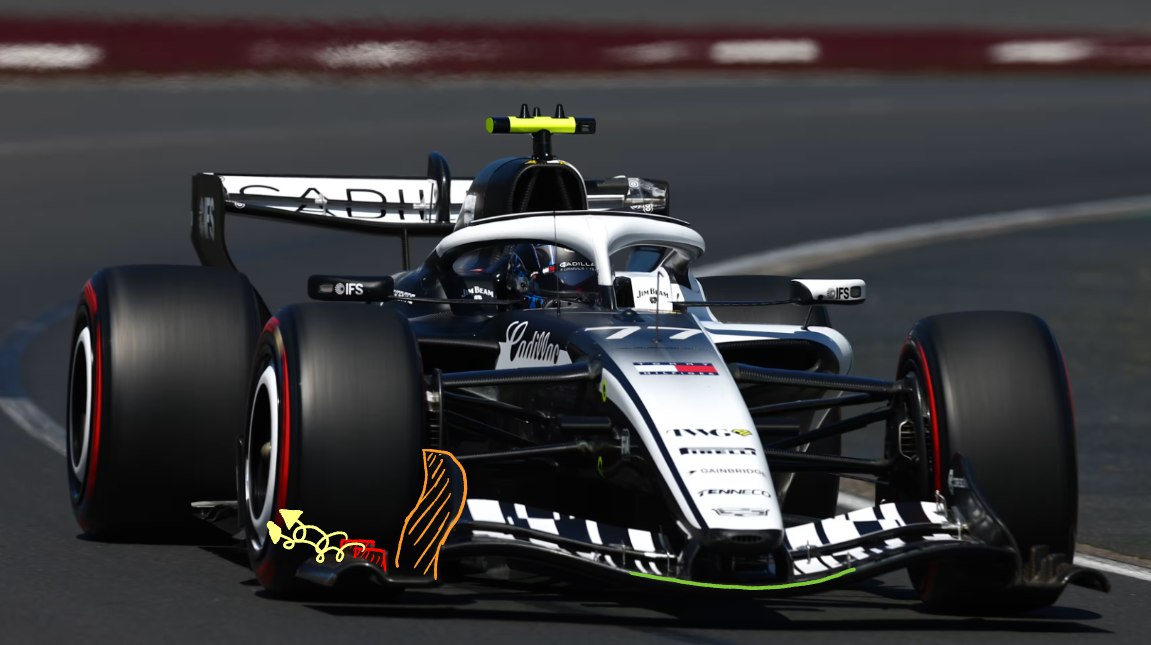 Detalles del alerón delantero montado en el MAC-26