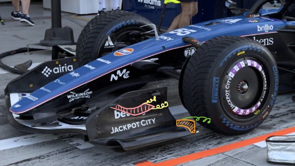 Detalles del endplate del FW48 (Foto de Albert Fábrega)