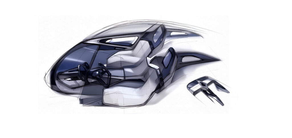 Sketch del interior del Garagisti GP1 (Autor: Ángel Guerra)