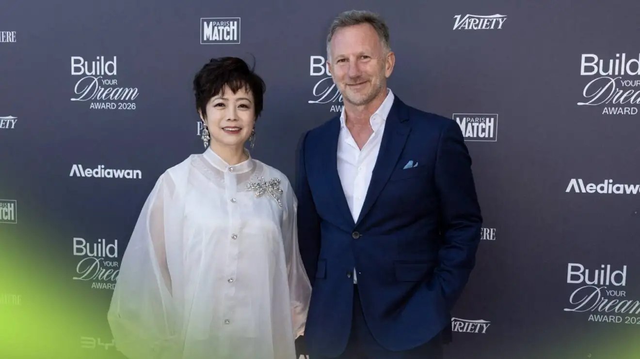Christian Horner y Stella Li en el evento de BYD celebrado en Cannes