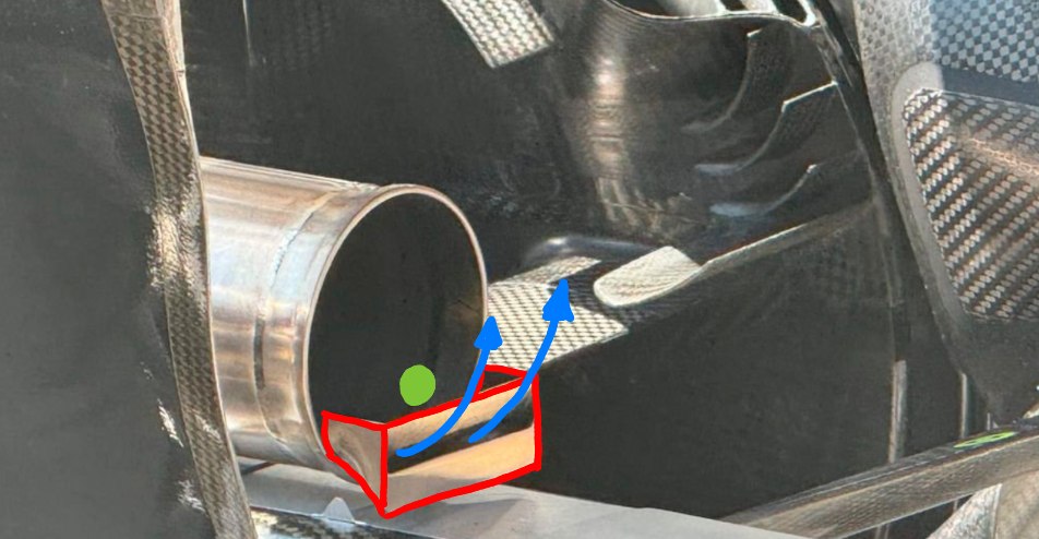 Detalle del tubo de escape del W17