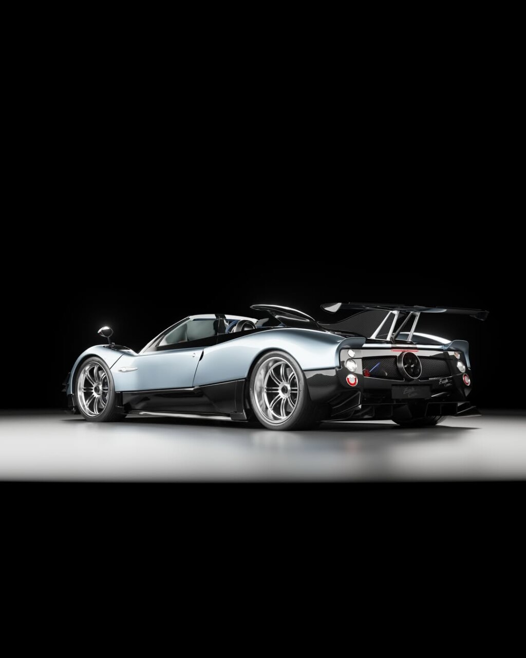 Vista lateral-trasera del Pagani Zonda Cervino