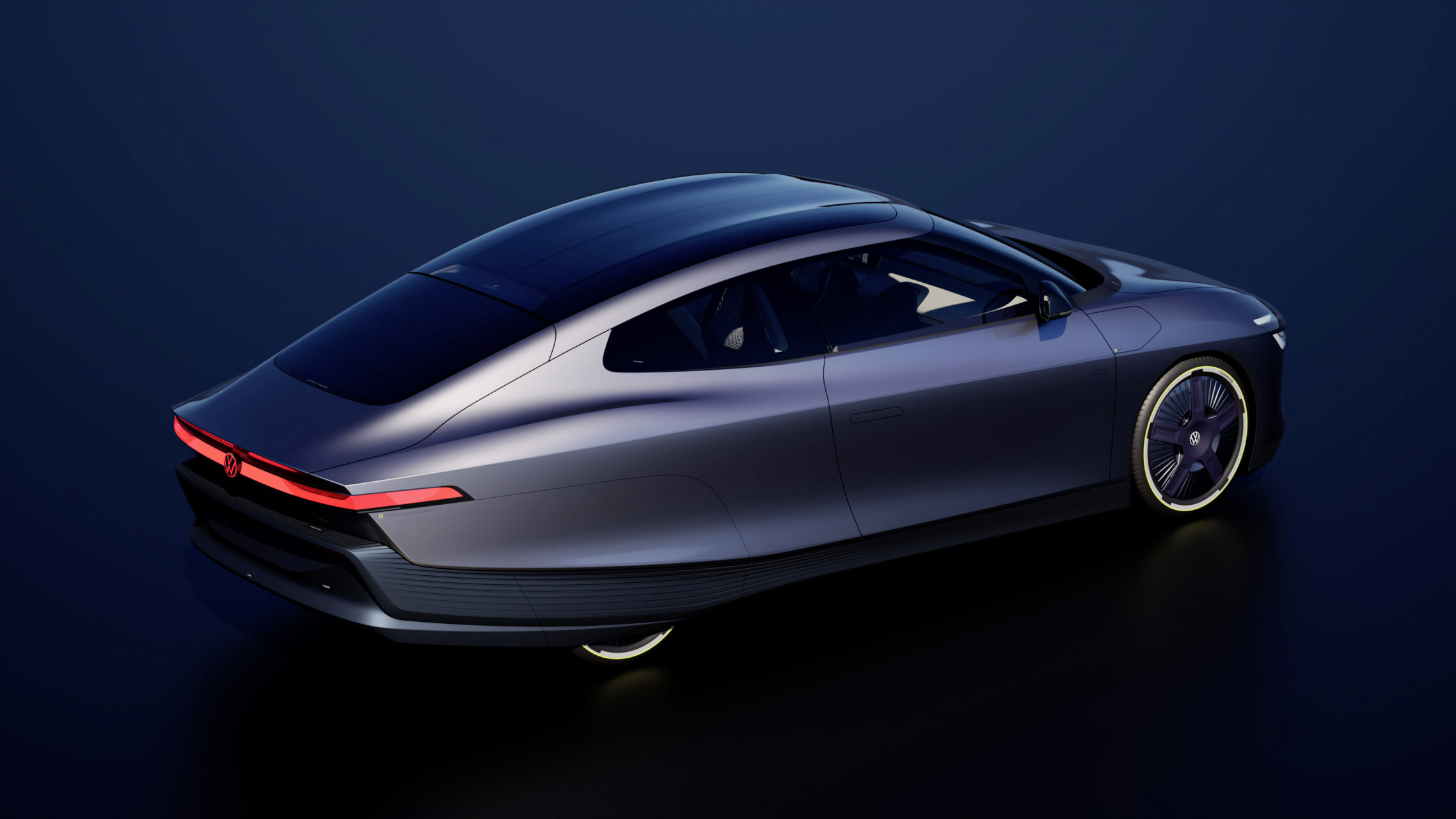 Vista trasera del prototipo eléctrico Volkswagen Mission Efficiency